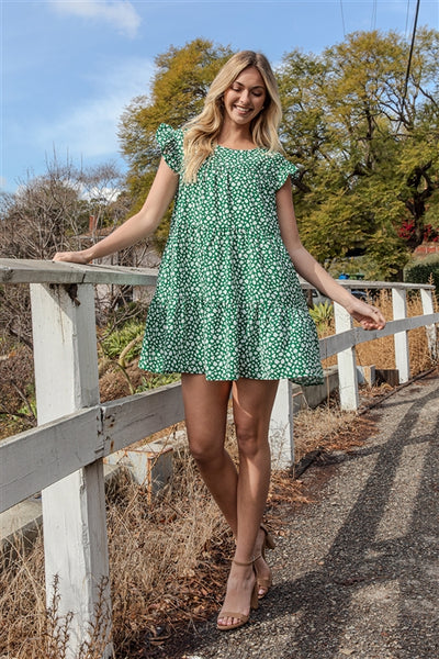 YMD10127V-AIRFLOW PEBBLE RUFFLE SLEEVE TIERED MINI DRESS 1-2-2-1