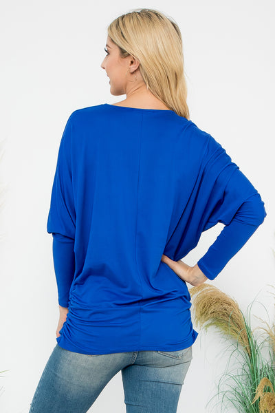 SOLID LONG DOLMAN SLEEVE TUNNEL DETAIL TOP 1-1-1-1