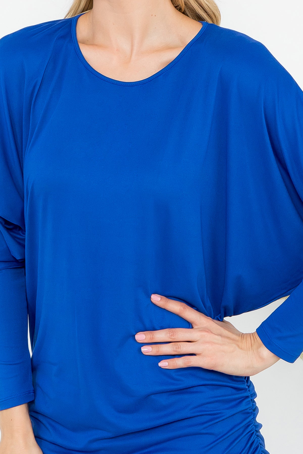 SOLID LONG DOLMAN SLEEVE TUNNEL DETAIL TOP 1-1-1-1