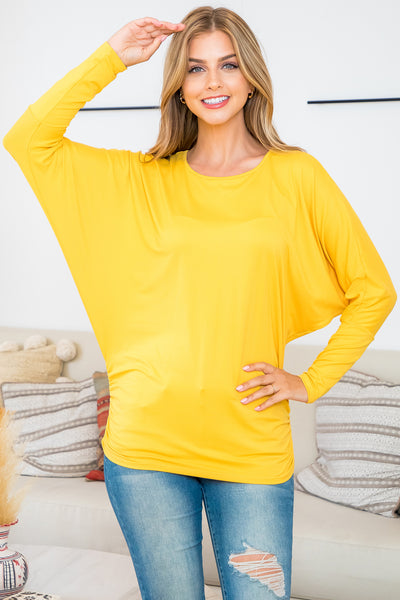 SOLID LONG DOLMAN SLEEVE TUNNEL DETAIL TOP 1-1-1-1