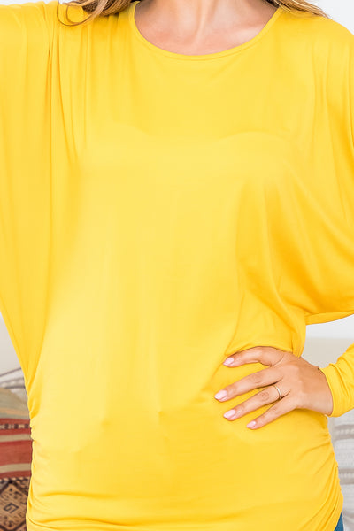 SOLID LONG DOLMAN SLEEVE TUNNEL DETAIL TOP 1-1-1-1