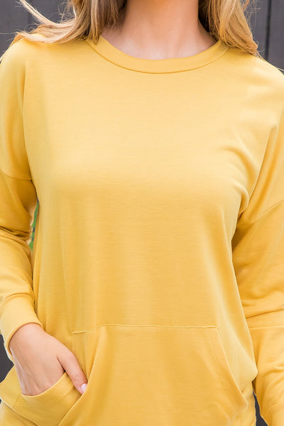 YMT20011-SOLID FRENCH TERRY LONG SLEEVE TOP WITH KANGAROO POCKET 0-0-0-1