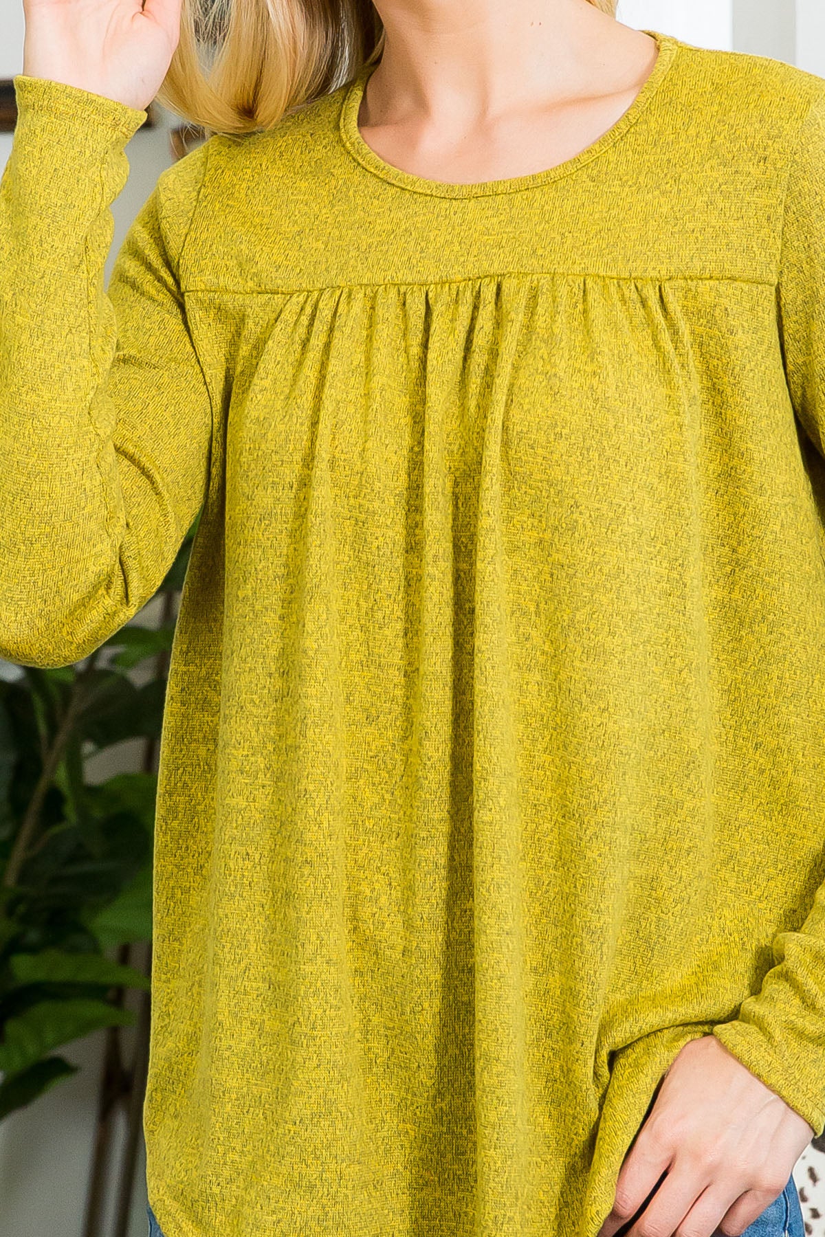 YMT20014-LONG SLEEVE SHIRRING DETAIL TOP 0-3-0-0