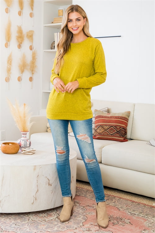 YMT20015X-PLUS SIZE LONG SLEEVE ROUND NECK PULLOVER TOP 2-4-0