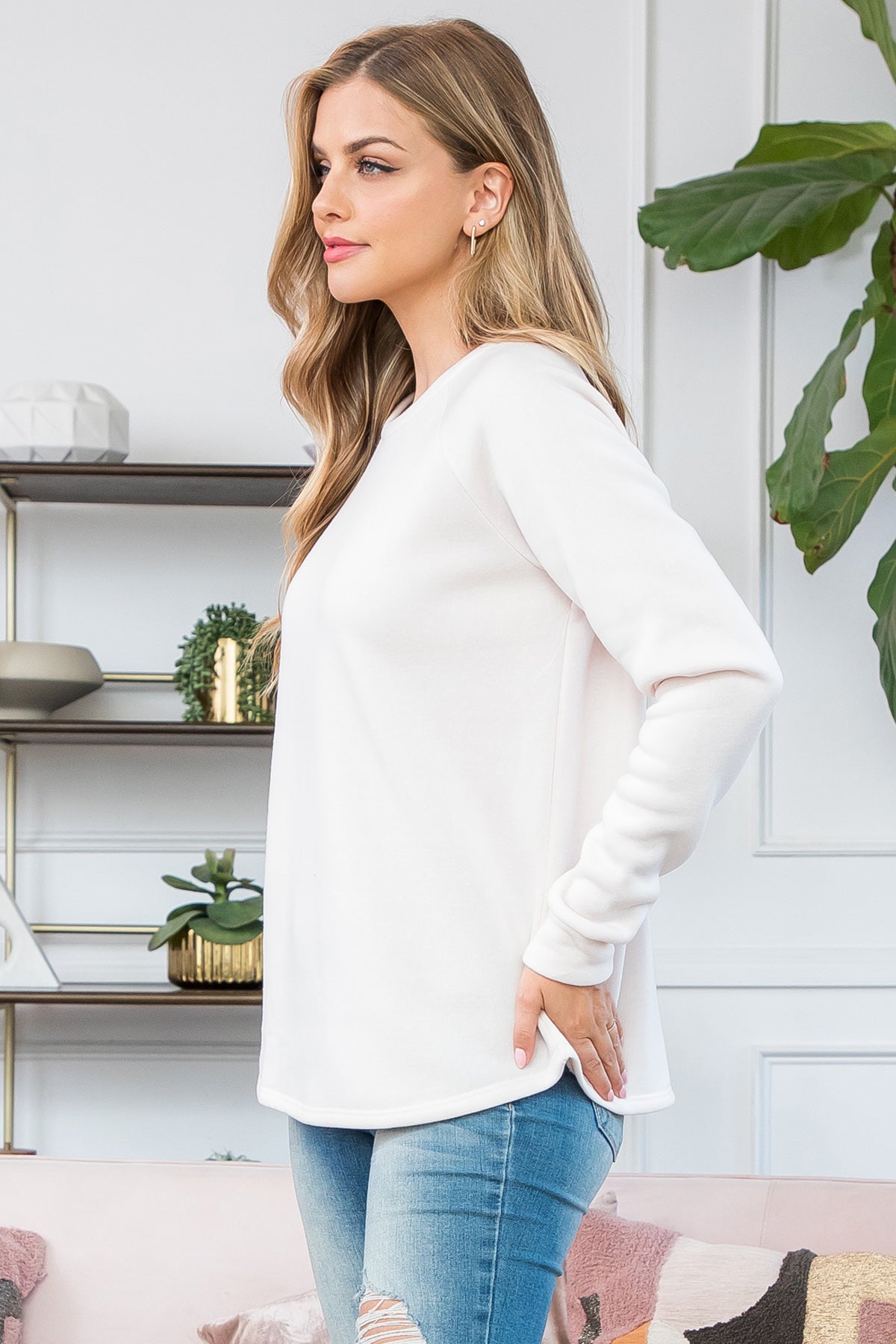 YMT20024-FLEECED LONG SLEEVE FRENCH TERRY PULLOVER TOP 1-1-2