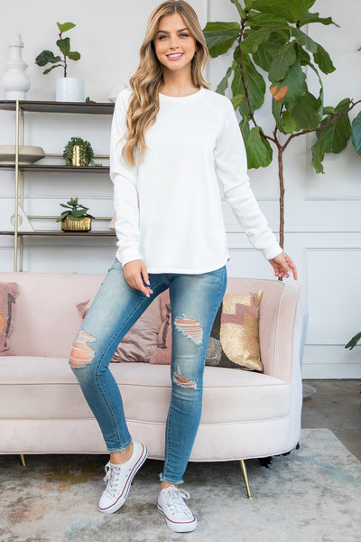 YMT20024-SOLID LONG SLEEVE PULLOVER TOP 1-2-0-2