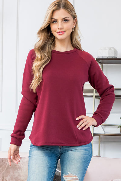 YMT20024-FLEECED LONG SLEEVE FRENCH TERRY PULLOVER TOP 0-3-0-1