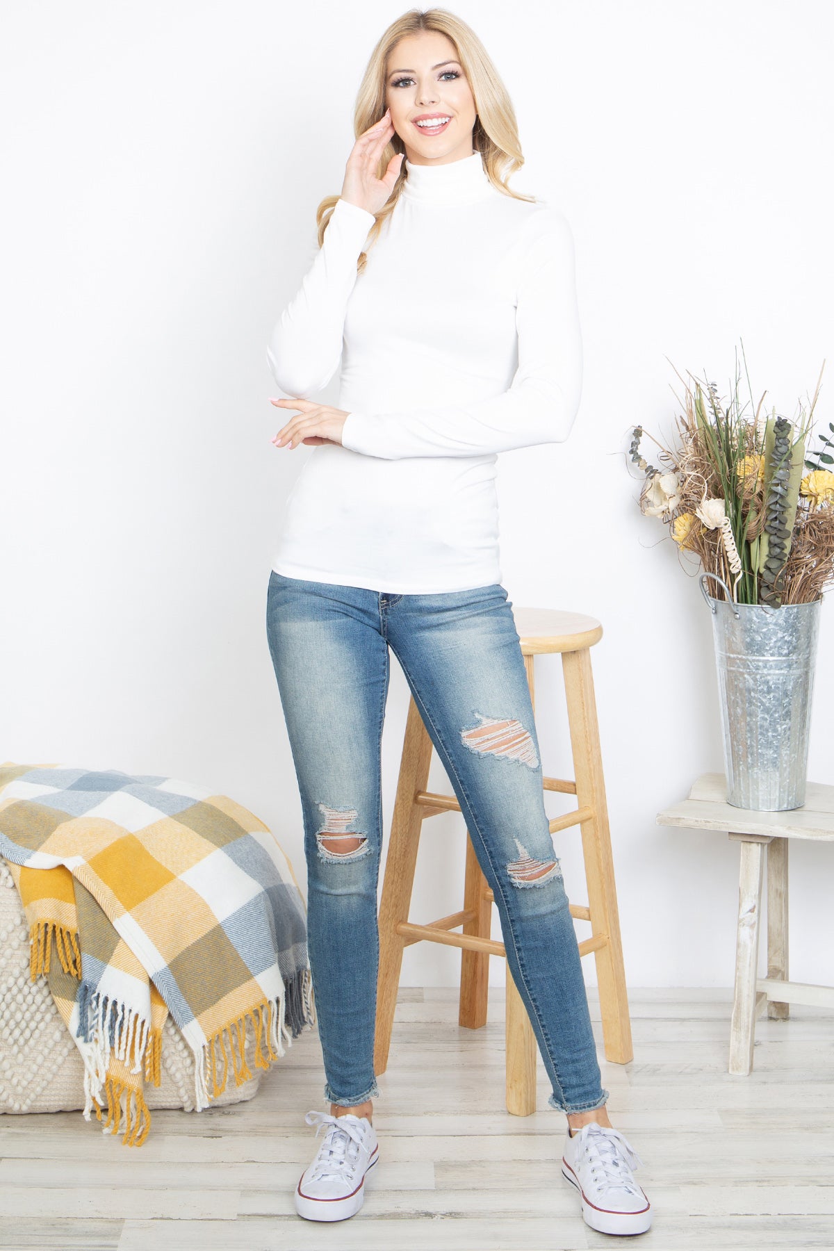 YMT20029-SOLID TURTLE NECKLINE LONG SLEEVE TOP 0-0-1-0