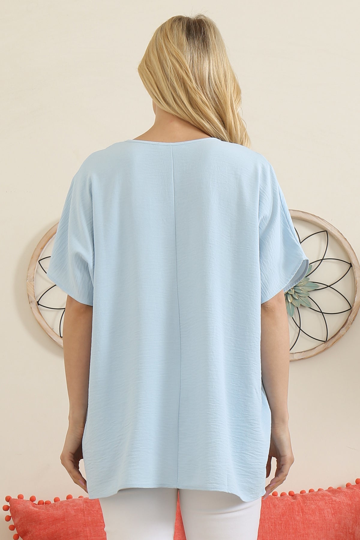 YMT20049V-WOVEN AIRFLOW V-NECK DOLMAN TOP 1-2-2