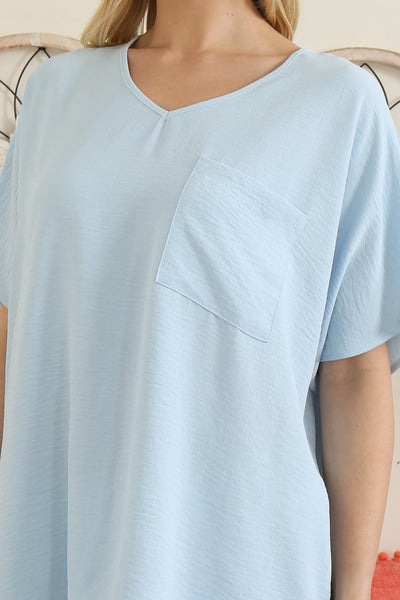 YMT20049V-WOVEN AIRFLOW V-NECK DOLMAN TOP 1-2-2