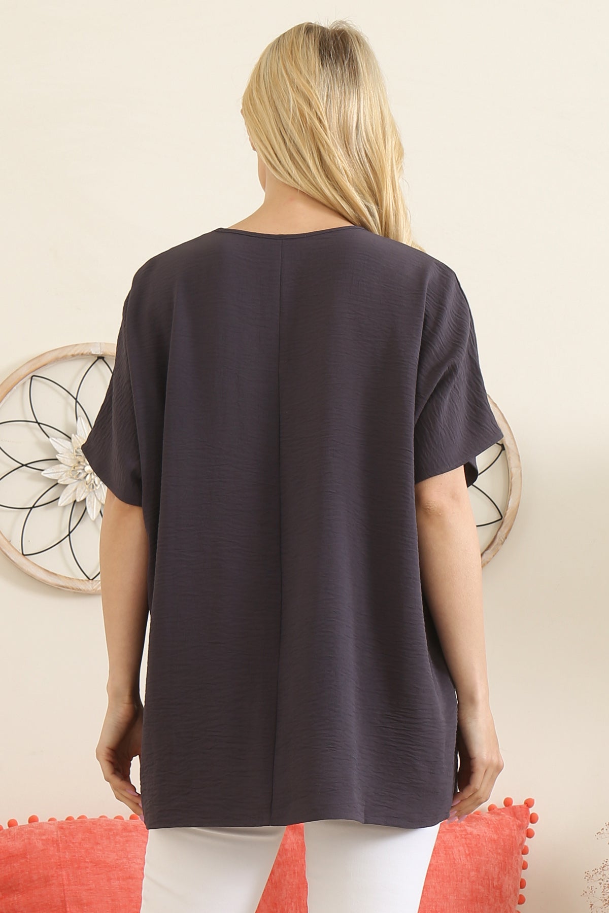 YMT20049V-WOVEN AIRFLOW V-NECK DOLMAN TOP 1-2-1