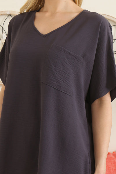 YMT20049V-WOVEN AIRFLOW V-NECK DOLMAN TOP 1-2-1