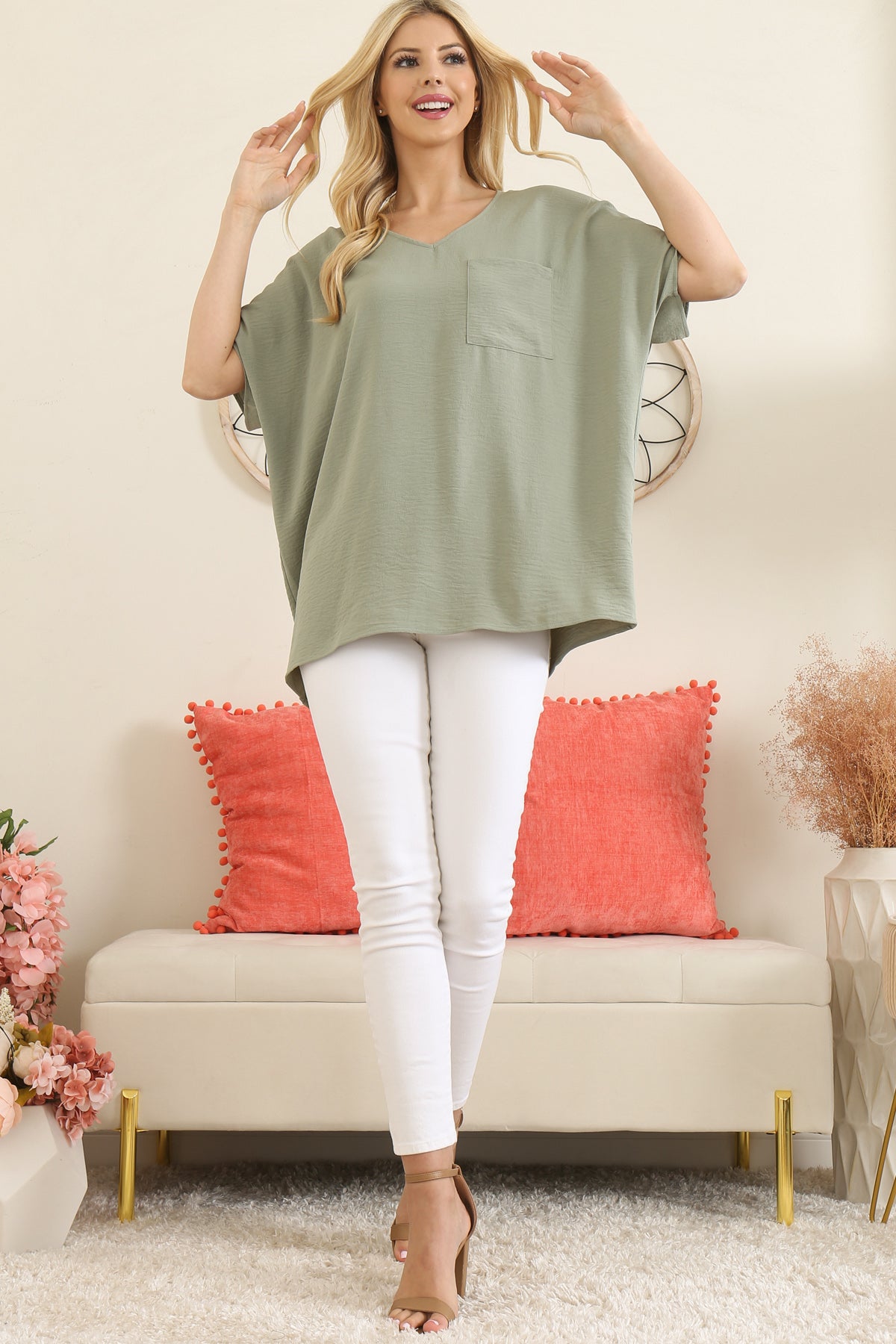 YMT20049V-WOVEN AIRFLOW V-NECK DOLMAN TOP 2-1-1