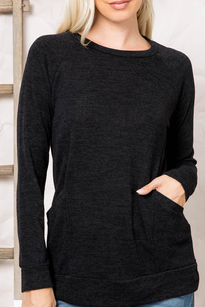 YMT20078V-KNIT FRONT POCKET LONG SLEEVED TOP 3-3