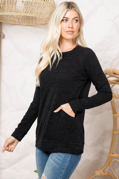 YMT20078V-KNIT FRONT POCKET LONG SLEEVED TOP 3-3