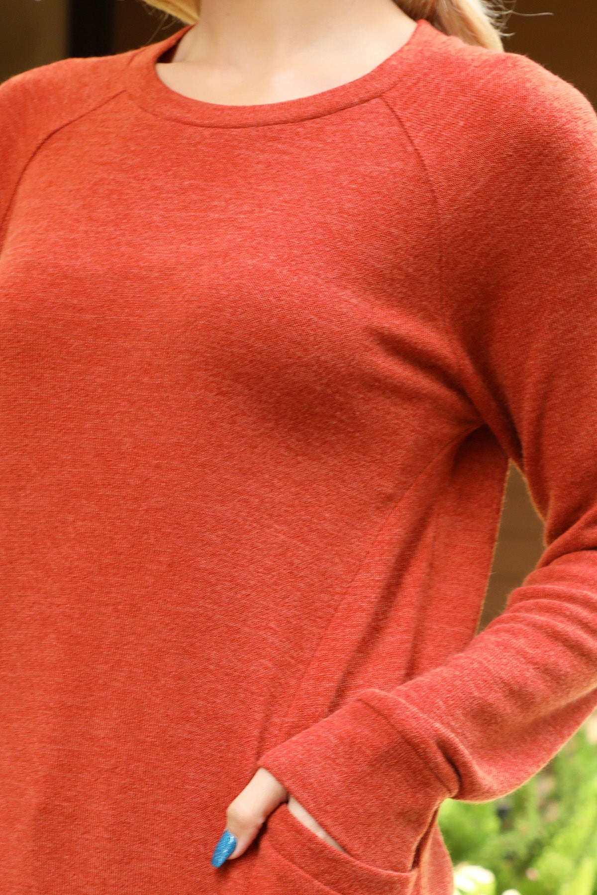 YMT20078V-KNIT FRONT POCKET LONG SLEEVED TOP 3-1