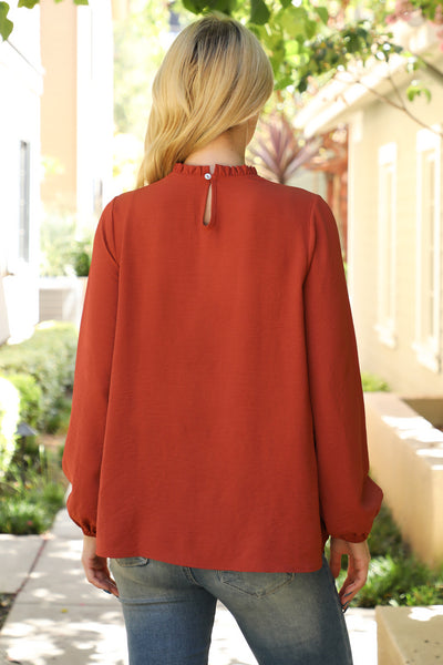 MOCK NECK PUFF SLEEVE TOP 1-1-1-1