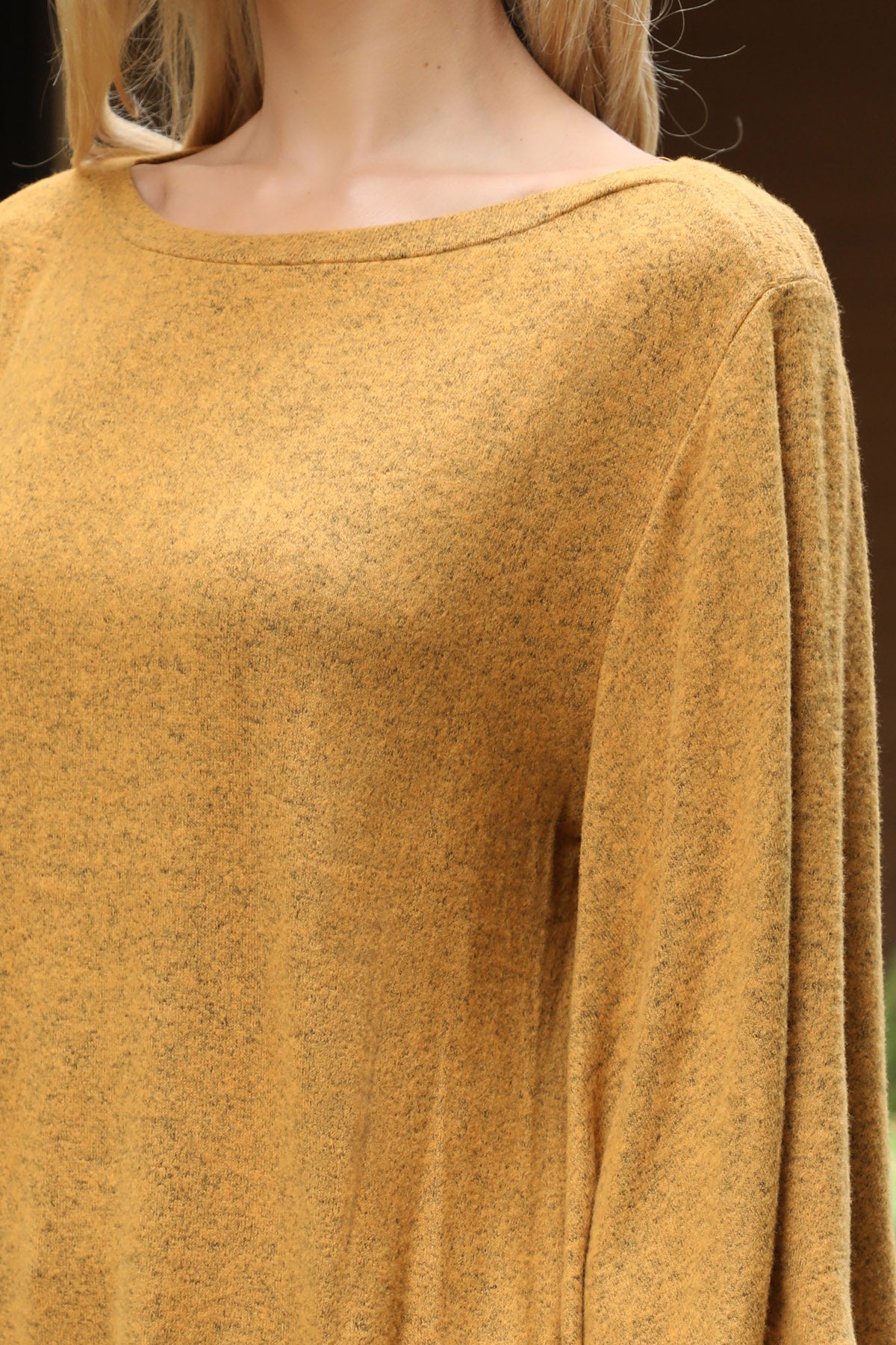 YMT20091-BOAT NECK WIDE SLEEVE BRUSHED HACCI TOP 1-1-1