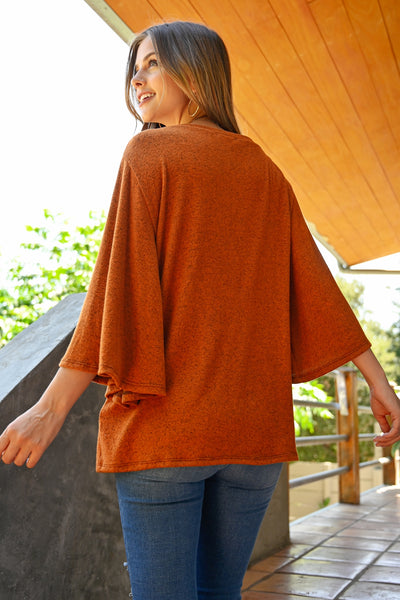 BOAT NECK WIDE SLEEVE BRUSHED HACCI TOP 1-1-1-1