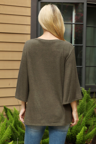 BOAT NECK WIDE SLEEVE BRUSHED HACCI TOP 1-1-1-1