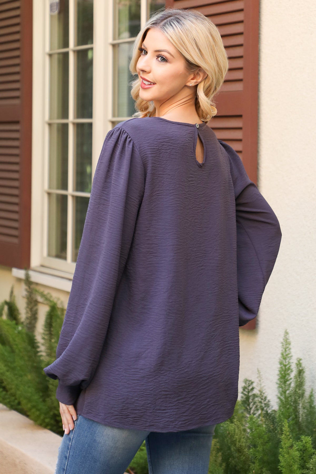 PUFF LONG SLEEVE SOLID TOP 1-1-1-1