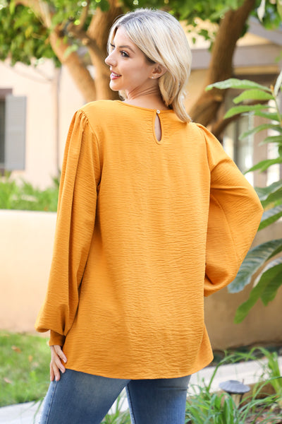 PUFF LONG SLEEVE SOLID TOP 1-1-1-1