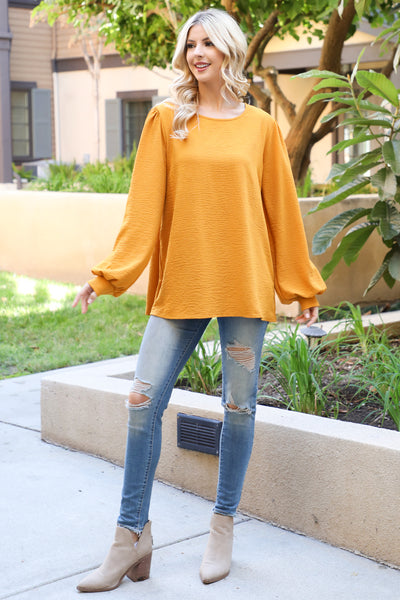 PUFF LONG SLEEVE SOLID TOP 1-1-1-1