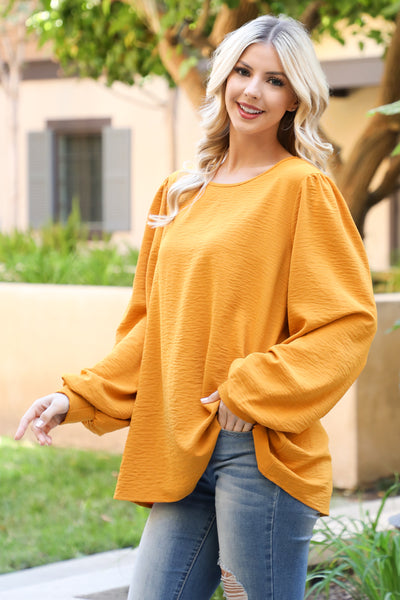 PUFF LONG SLEEVE SOLID TOP 1-1-1-1