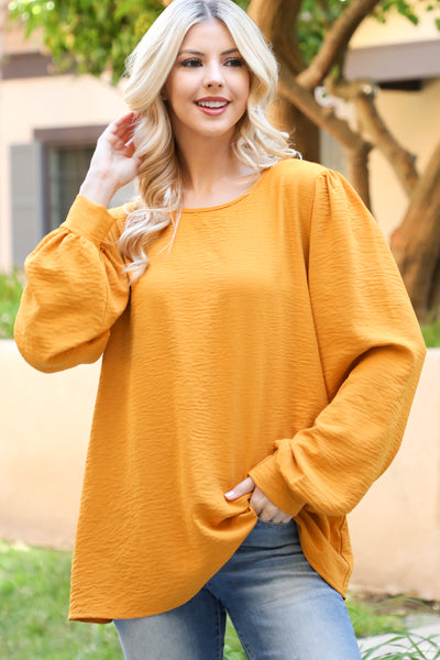 PUFF LONG SLEEVE SOLID TOP 1-1-1-1