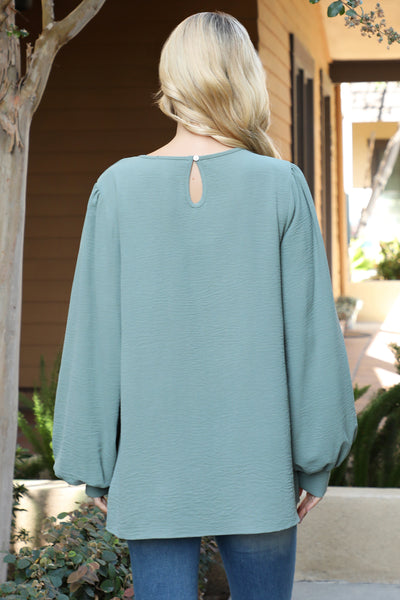 PUFF LONG SLEEVE SOLID TOP 1-1-1-1