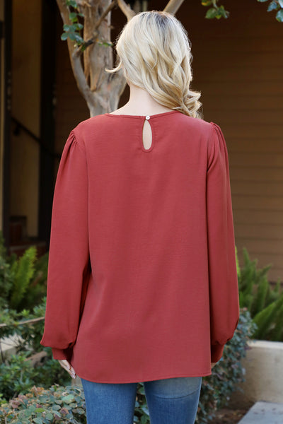 PUFF LONG SLEEVE SOLID TOP 1-1-1-1