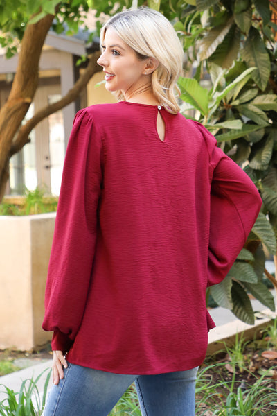 PUFF LONG SLEEVE SOLID TOP 1-1-1-1