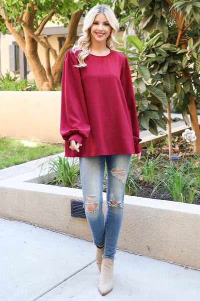 PUFF LONG SLEEVE SOLID TOP 1-1-1-1