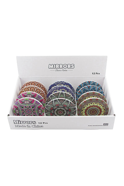 MANDALA PRINT CIRCLE COMPACT MIRROR SET