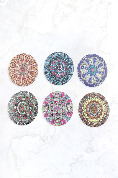 MANDALA PRINT CIRCLE COMPACT MIRROR SET