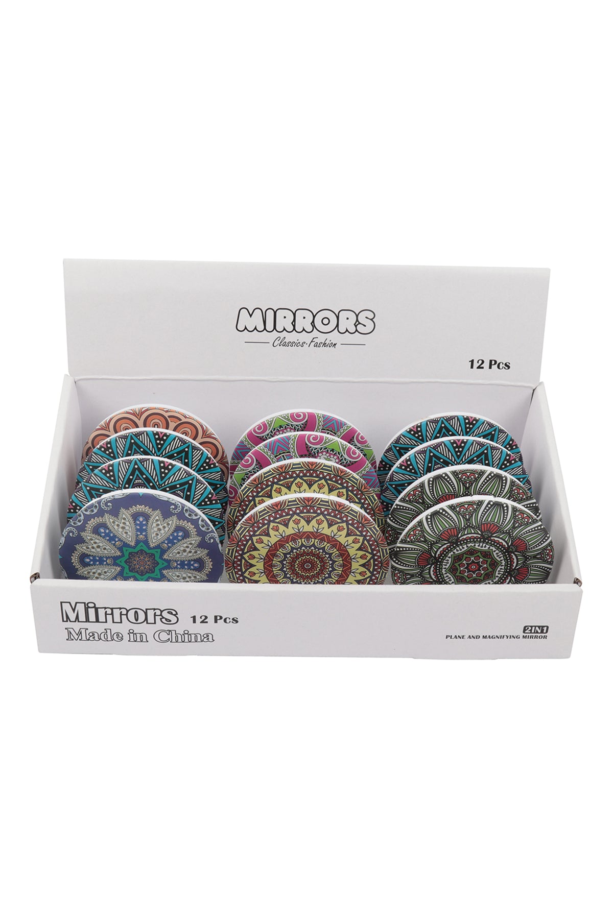 MANDALA PRINT CIRCLE COMPACT MIRROR SET