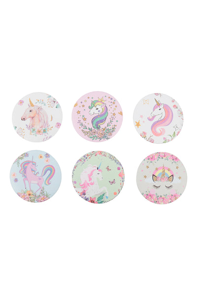CUTE UNICORN PRINT CIRCLE COMPACT MIRROR SET