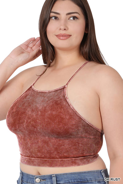 ZE-NTW-6148X - PLUS WASHED RIBBED SEAMLESS CROPPED CAMI TOP 3-3