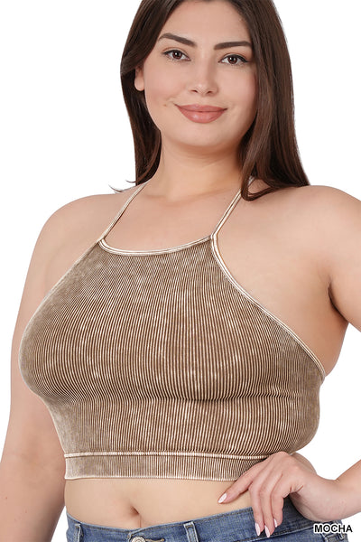 ZE-NTW-6148X - PLUS WASHED RIBBED SEAMLESS CROPPED CAMI TOP 3-3