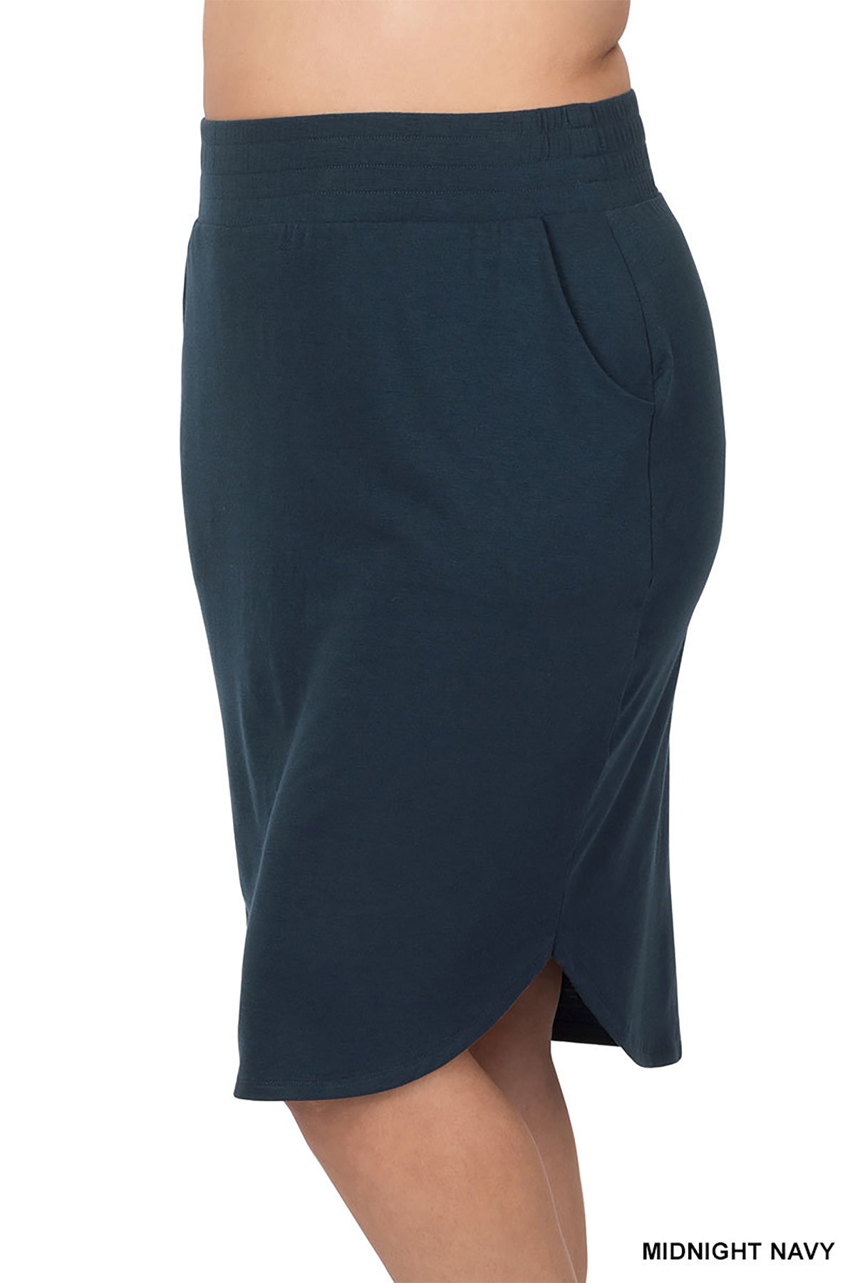 ZE-RS-8305X - PLUS ELASTIC WAIST TULIP HEM SKIRT 2-2- 2