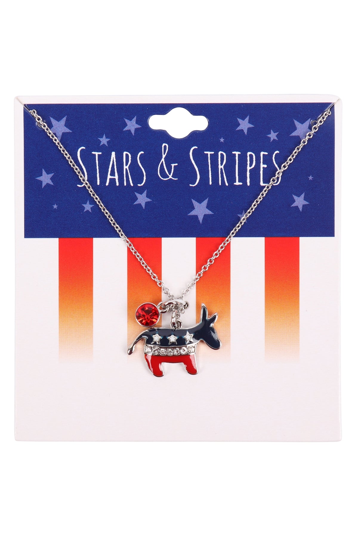 USA FLAG DEMOCRATS DONKEY NECKLACE