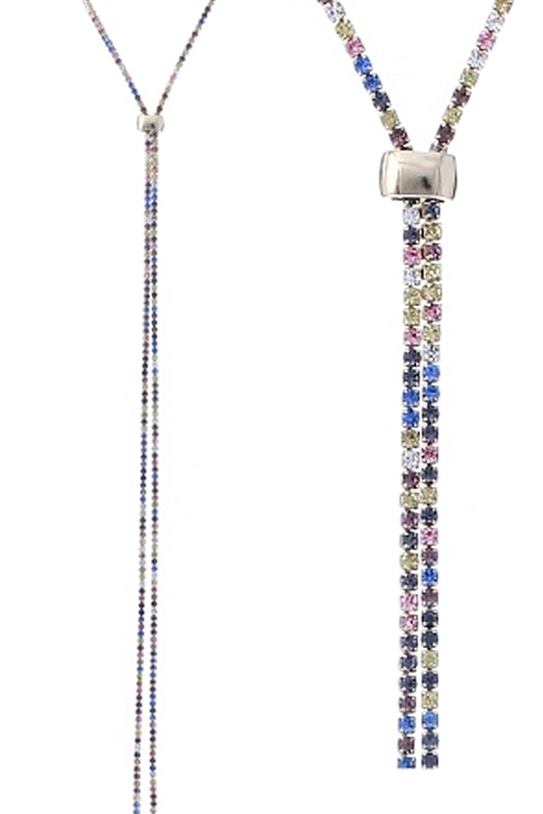 RHINESTONE 47" SLIDER NECKLACE