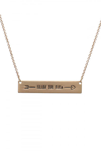 BAR FOLLOW YOUR HEART NECKLACE