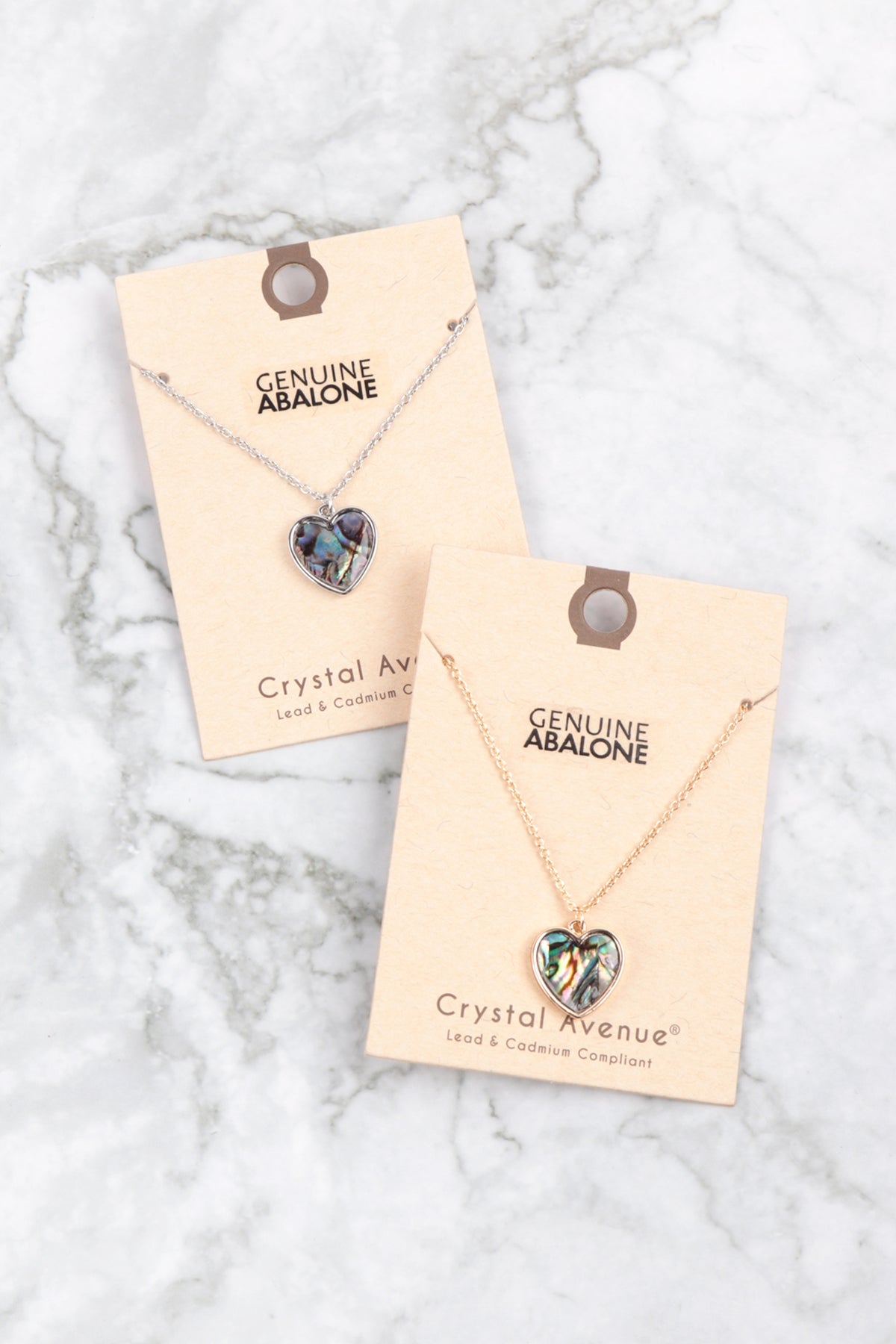 ABALONE HEART CHARM PENDANT NECKLACE