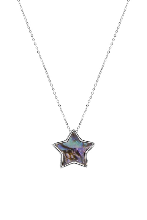 ABALONE STAR CHARM PENDANT NECKLACE