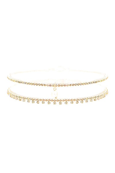 FRESH WATER PEARL CHARM LAYERED CHOKER NECKLACE