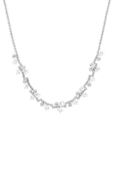 CUBIC ZIRCONIA FLOWER COLLAR CHARM NECKLACE (NOW $ 2.00 ONLY!)