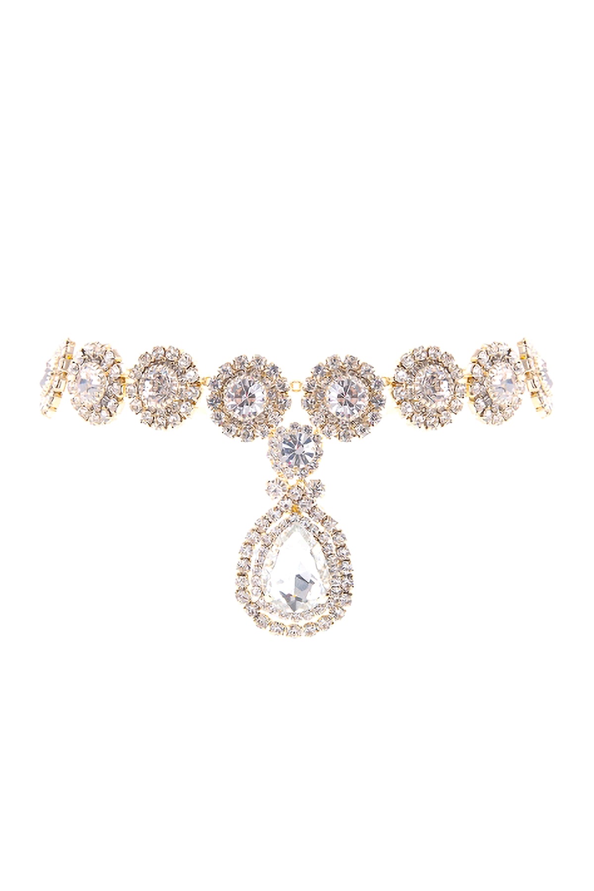 RHINESTONE HALO CHOKER TEARDROP NECKLACE (NOW $ 2.00 ONLY!)