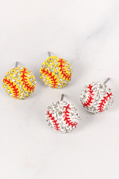 BASEBALL SPORTS STUD EARRINGS