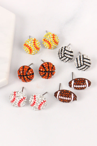 BASEBALL SPORTS STUD EARRINGS
